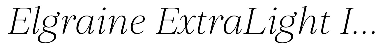 Elgraine ExtraLight Italic